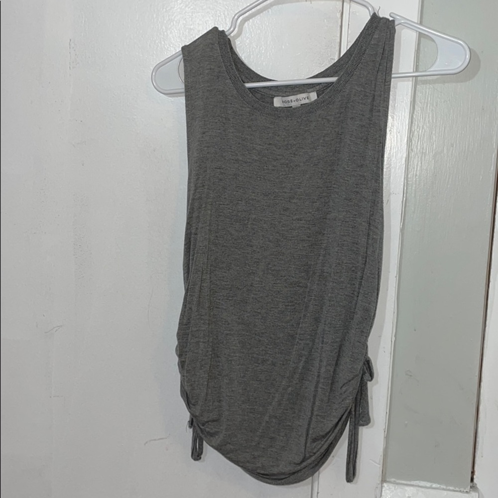 Ruched grey tank top